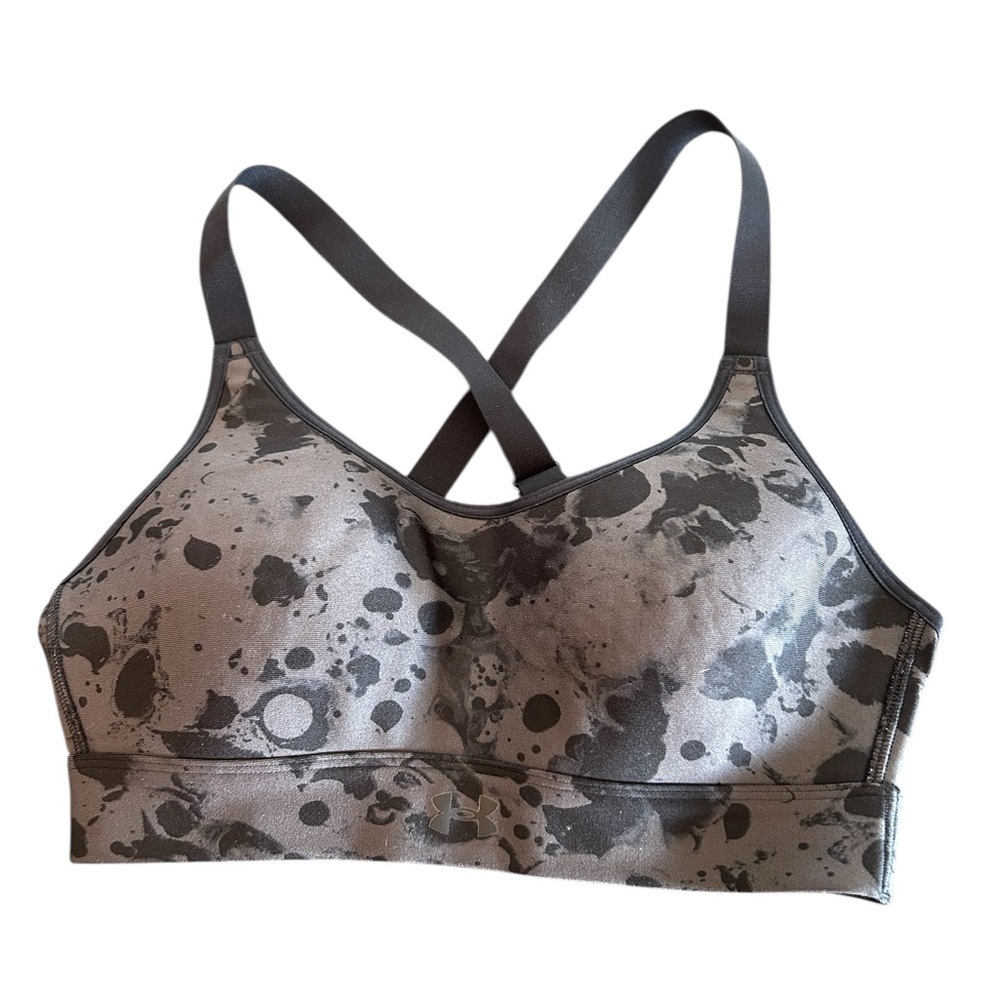 Under Armour Continuum bra Black and Gray Patterned Sports Bra small